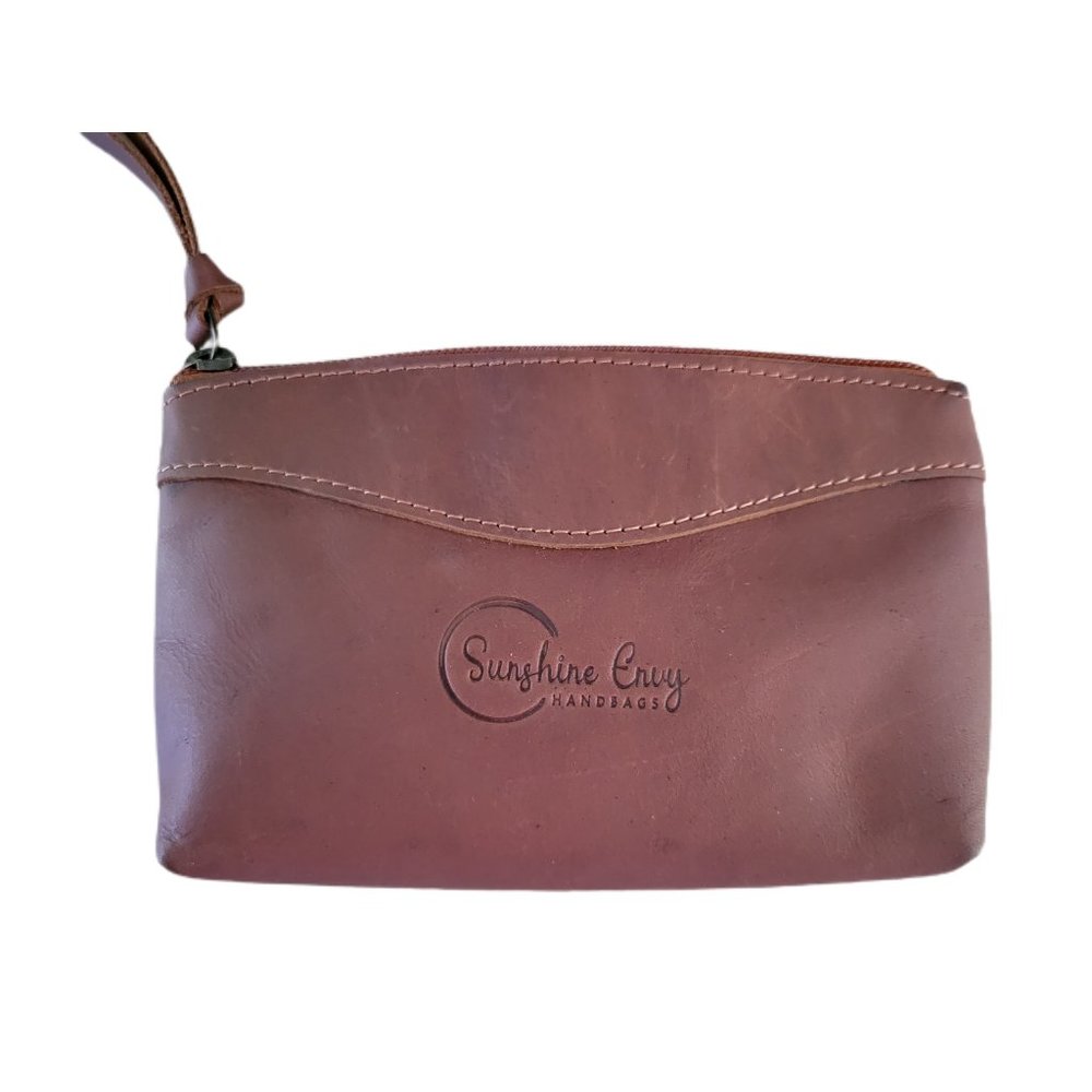 NEW, genuine nubuck leather make-up pouch - Picture 2 of 4